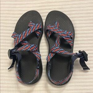 Chaco Blue and Pink Patterned Sandals